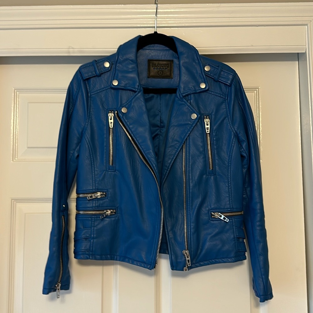Blank NYC Blue Faux Leather Jacket